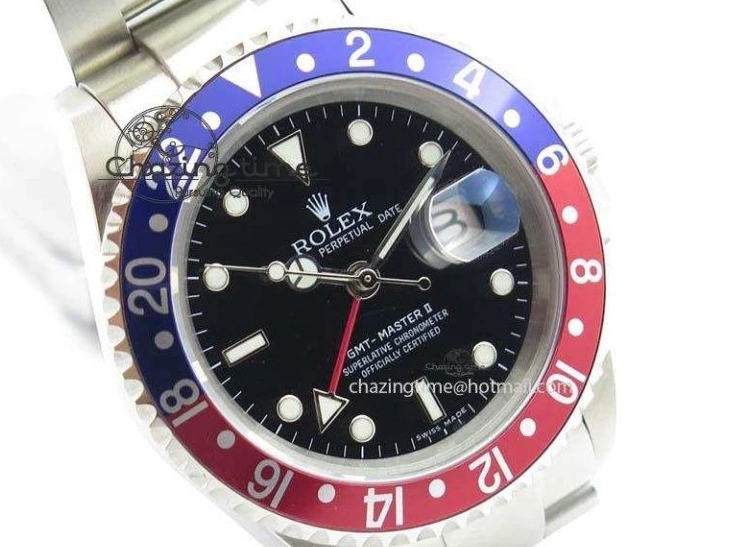 Red Black GMT-Master SS SS Blue Bp-Maker On A3186 Bezel Dial Bracelet 0211